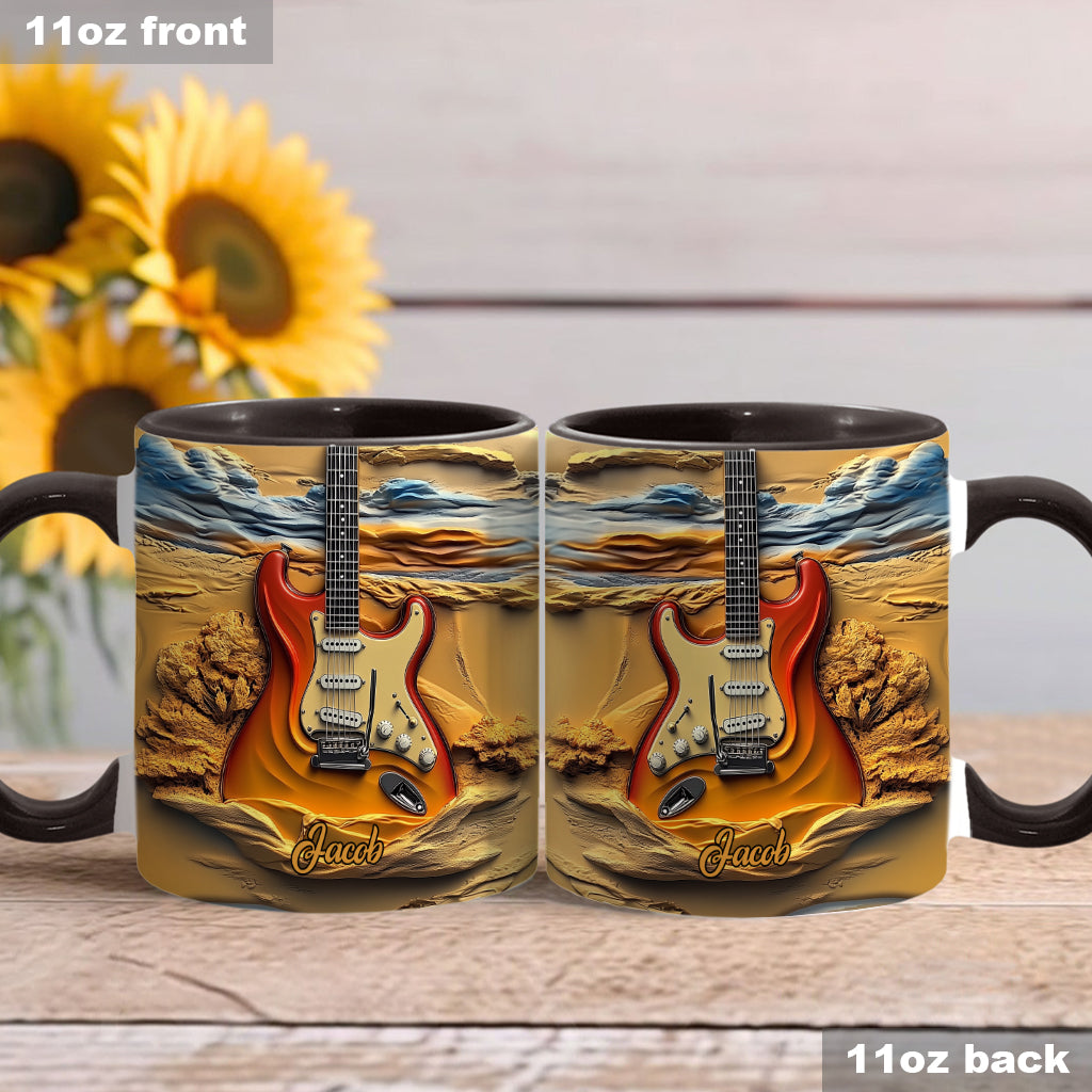 Mug personnalisé « Love Guitar » avec motif guitare