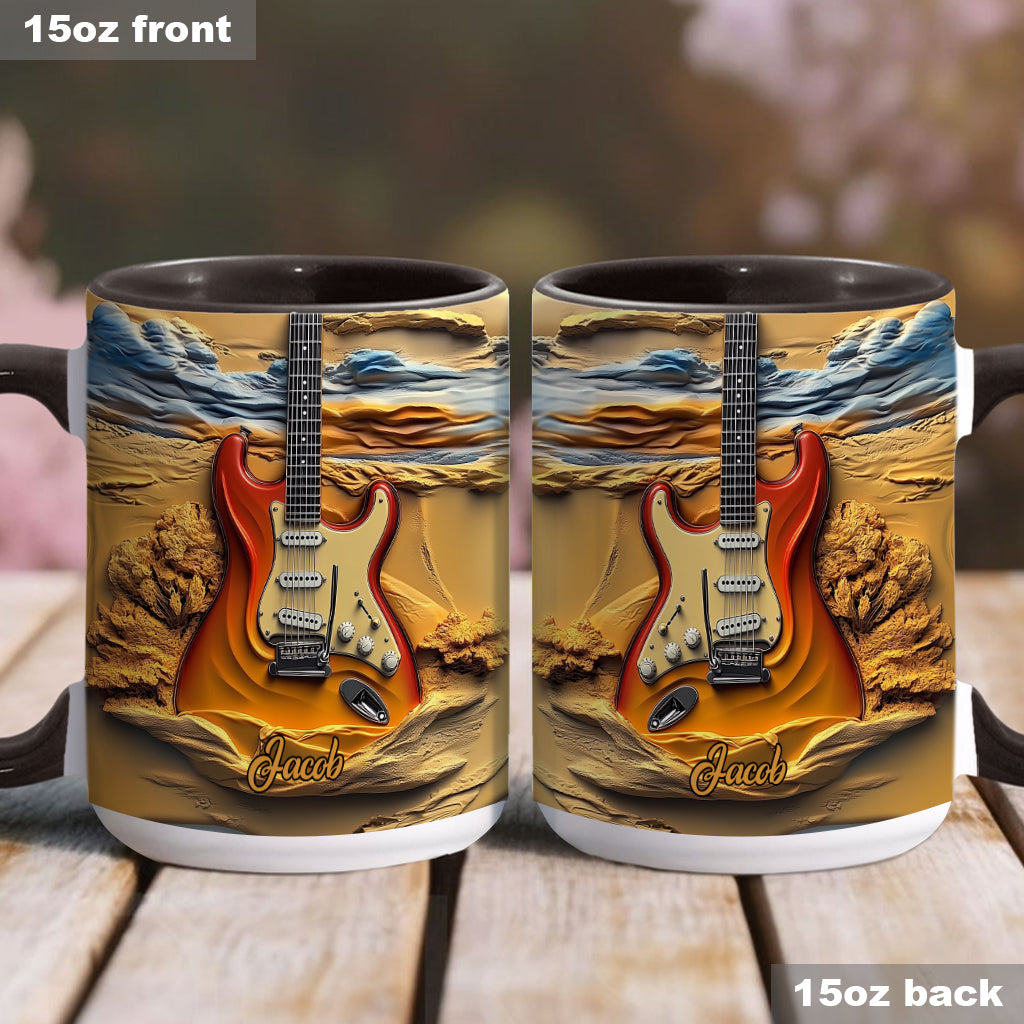 Mug personnalisé « Love Guitar » avec motif guitare