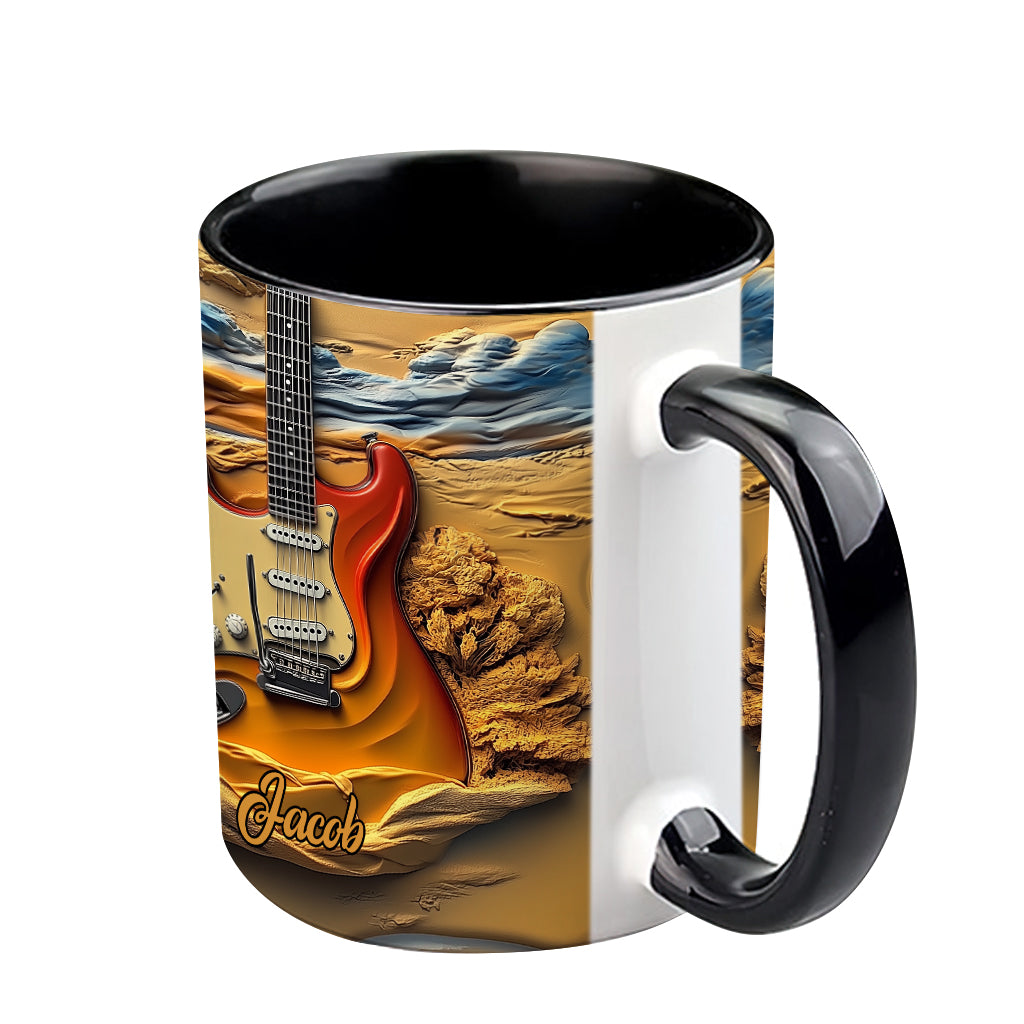 Mug personnalisé « Love Guitar » avec motif guitare