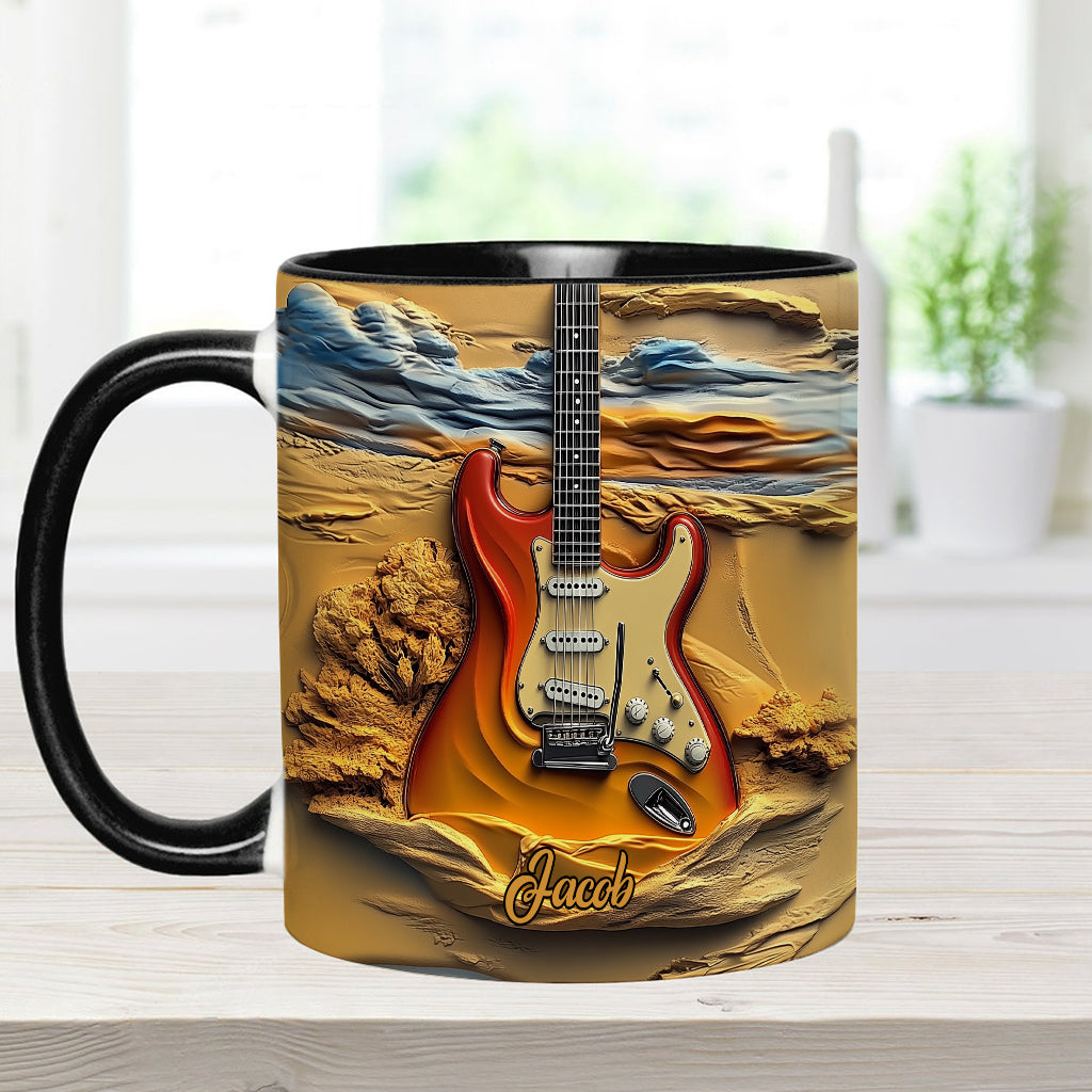 Mug personnalisé « Love Guitar » avec motif guitare