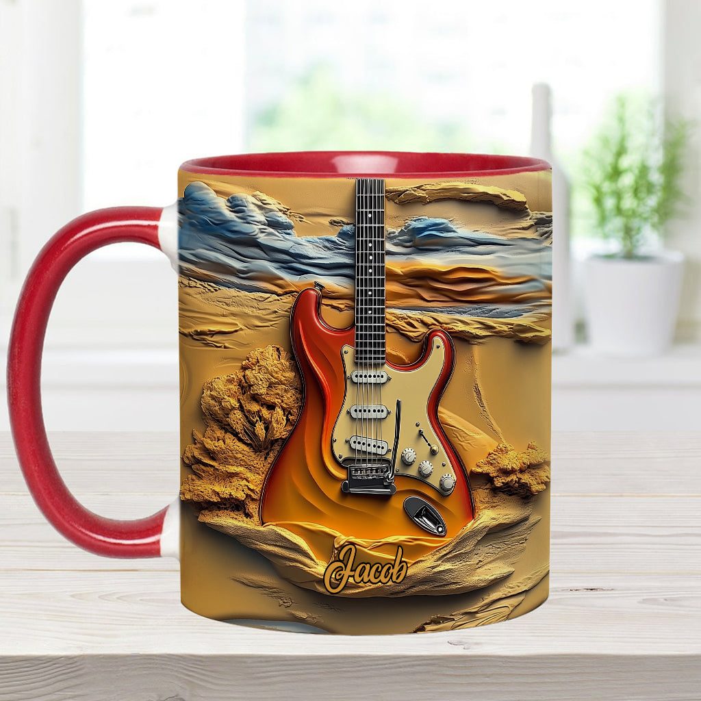 Mug personnalisé « Love Guitar » avec motif guitare