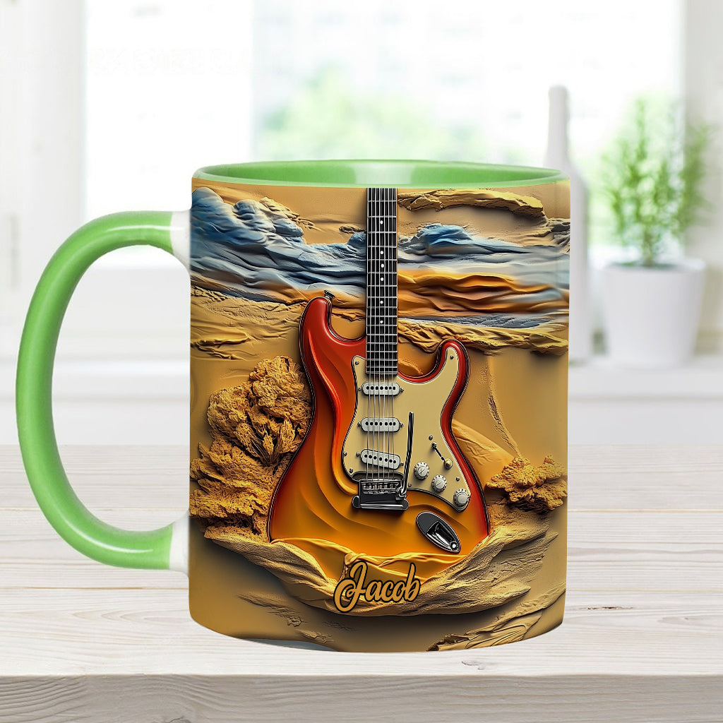 Mug personnalisé « Love Guitar » avec motif guitare