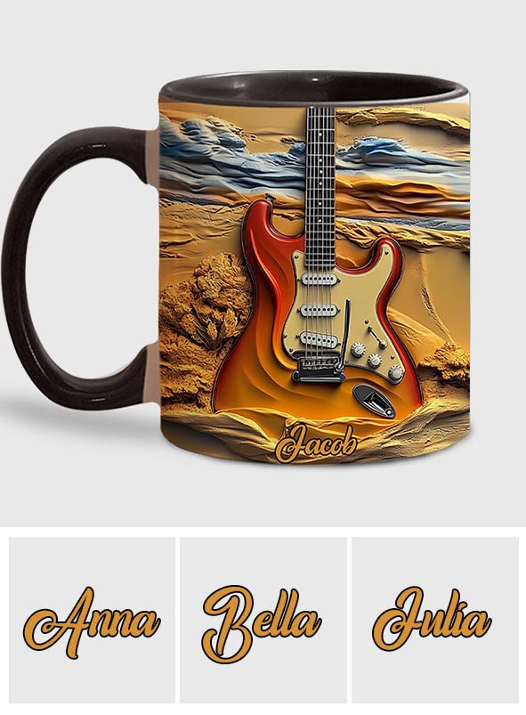 Mug personnalisé « Love Guitar » avec motif guitare