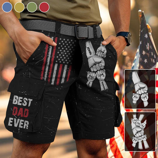 Best Dad Ever - Personalized Father Cargo Shorts With Belt