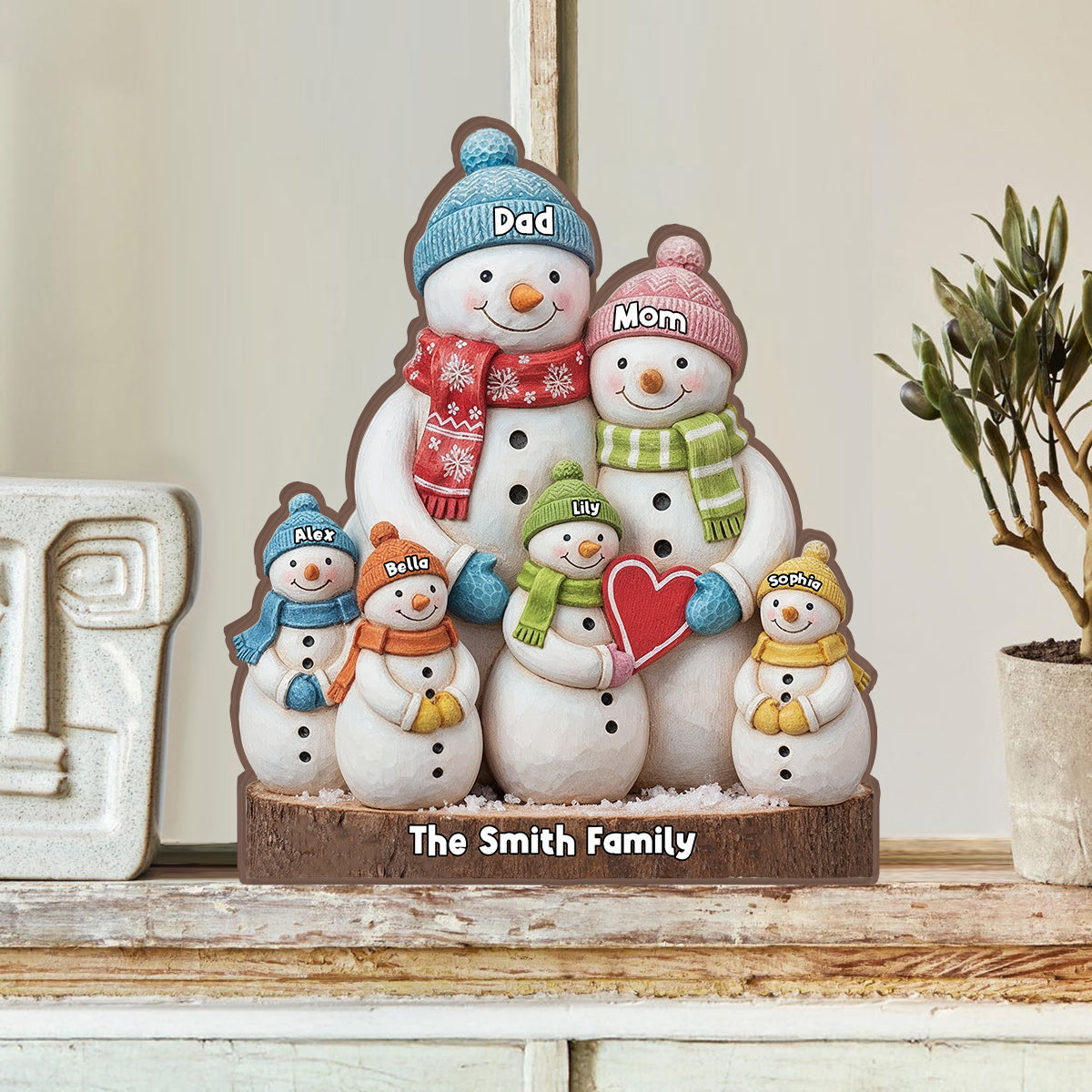 Joyeux Noël - Plaque en bois personnalisée pour la famille