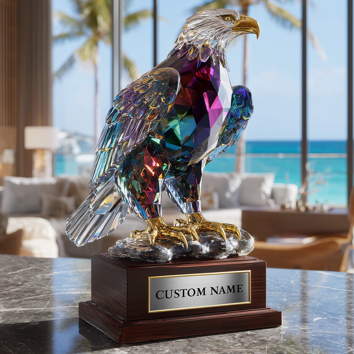 Strong Eagle - Personalized Bald Eagle Custom Shaped Acrylic Plaque