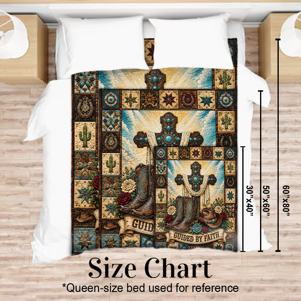 Guided By Faith, Western Theme - Personalized Western Outfit Blanket