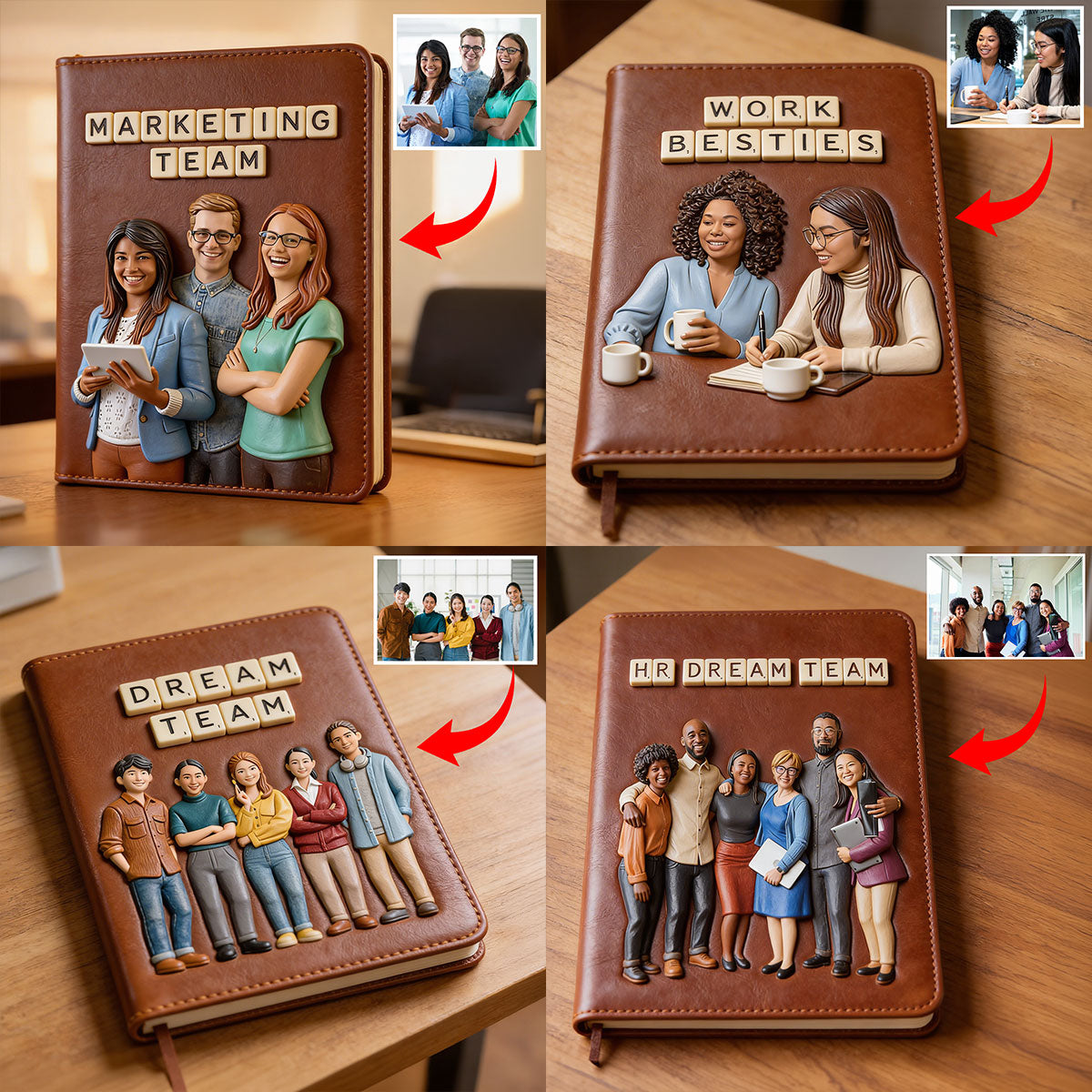 Dream Team - Personalized Colleague Leather Journal