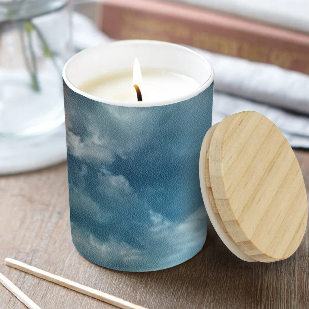 Cadeau original : Bougie chrétienne personnalisée avec couvercle en bois - Prière de Jésus