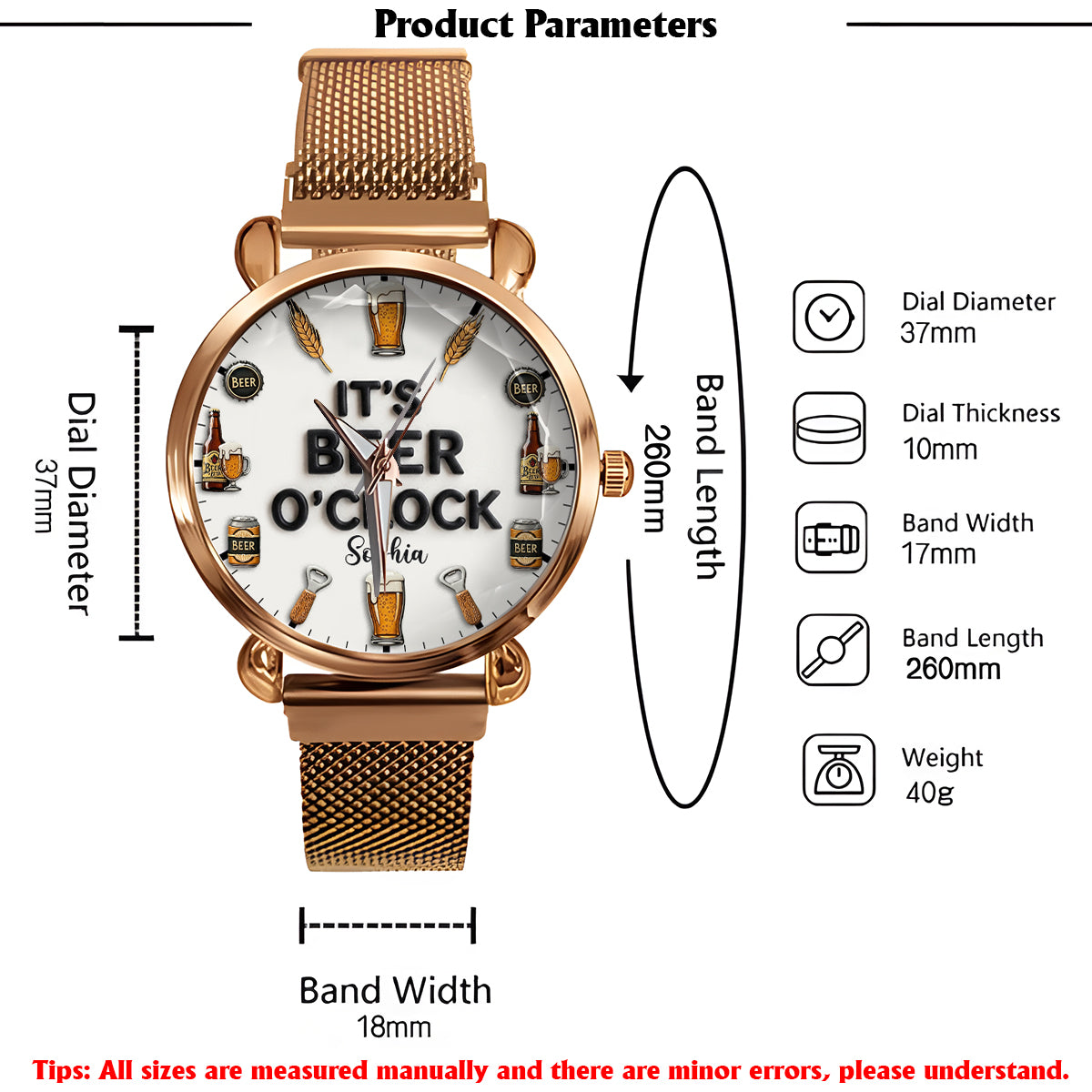 It's Beer Time - Personalized Beer Hand Watch
