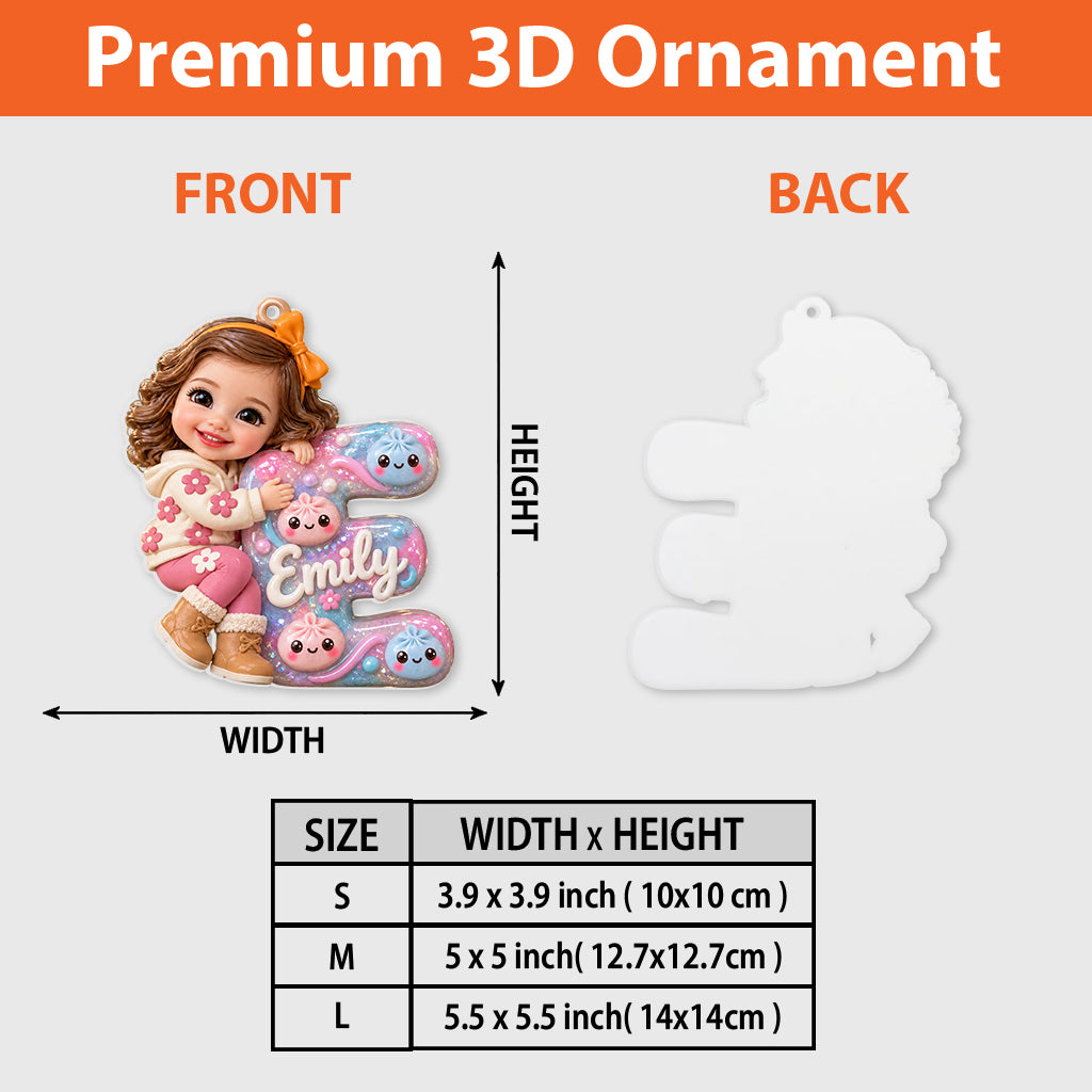 Dumpling Kid Letter Gift For Kids - Personalized Kid Premium 3D Ornament