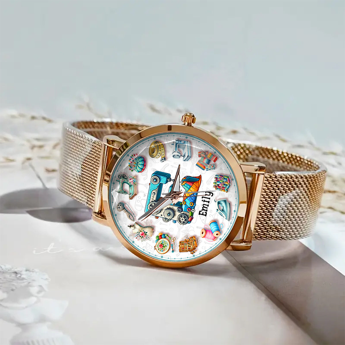 La couture est ma thérapie - Montre-bracelet personnalisée pour femme 