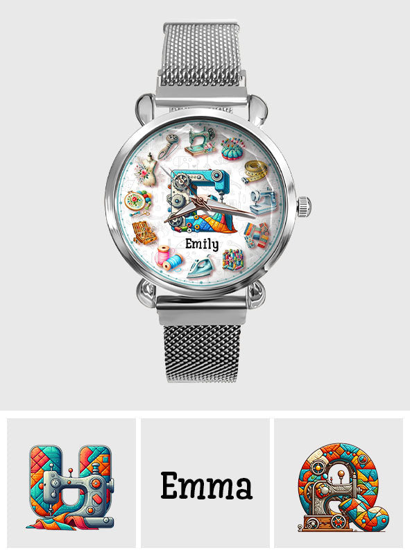 La couture est ma thérapie - Montre-bracelet personnalisée pour femme 