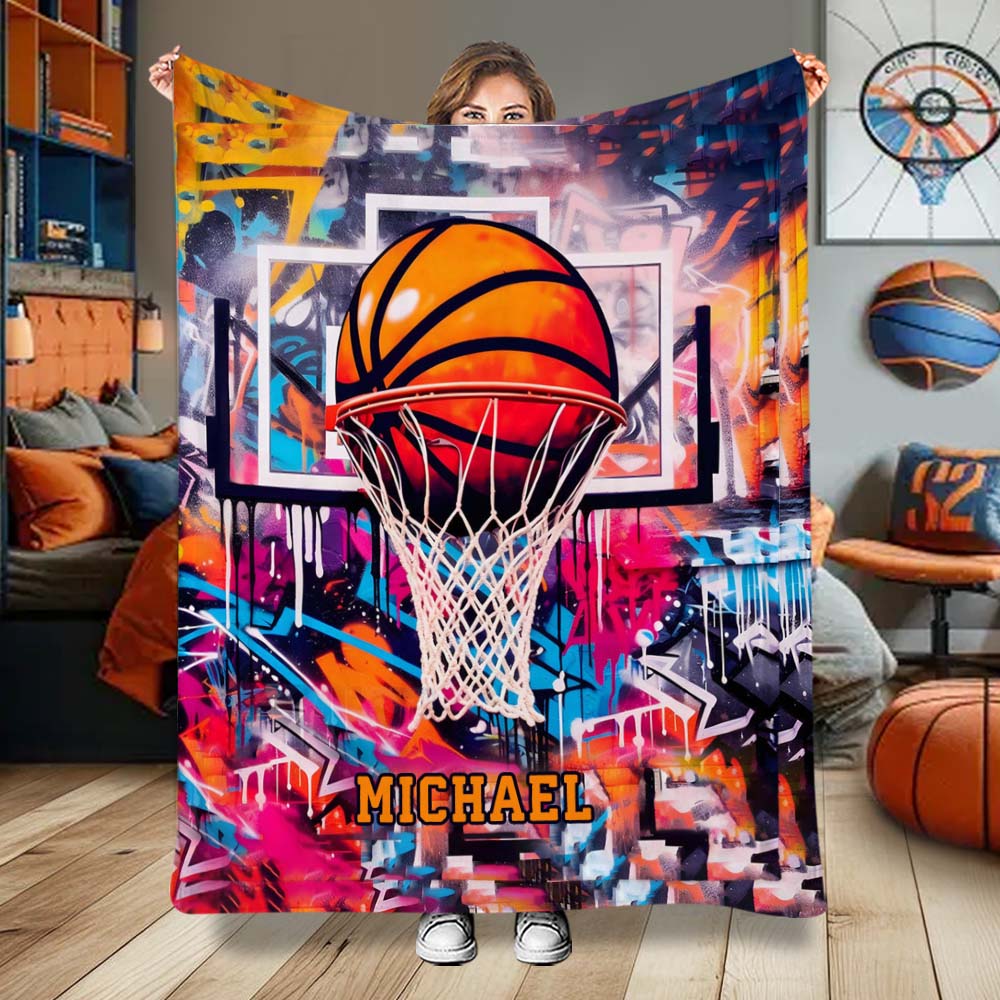 Cool Basketball Design - Personalized Basketball Blanket