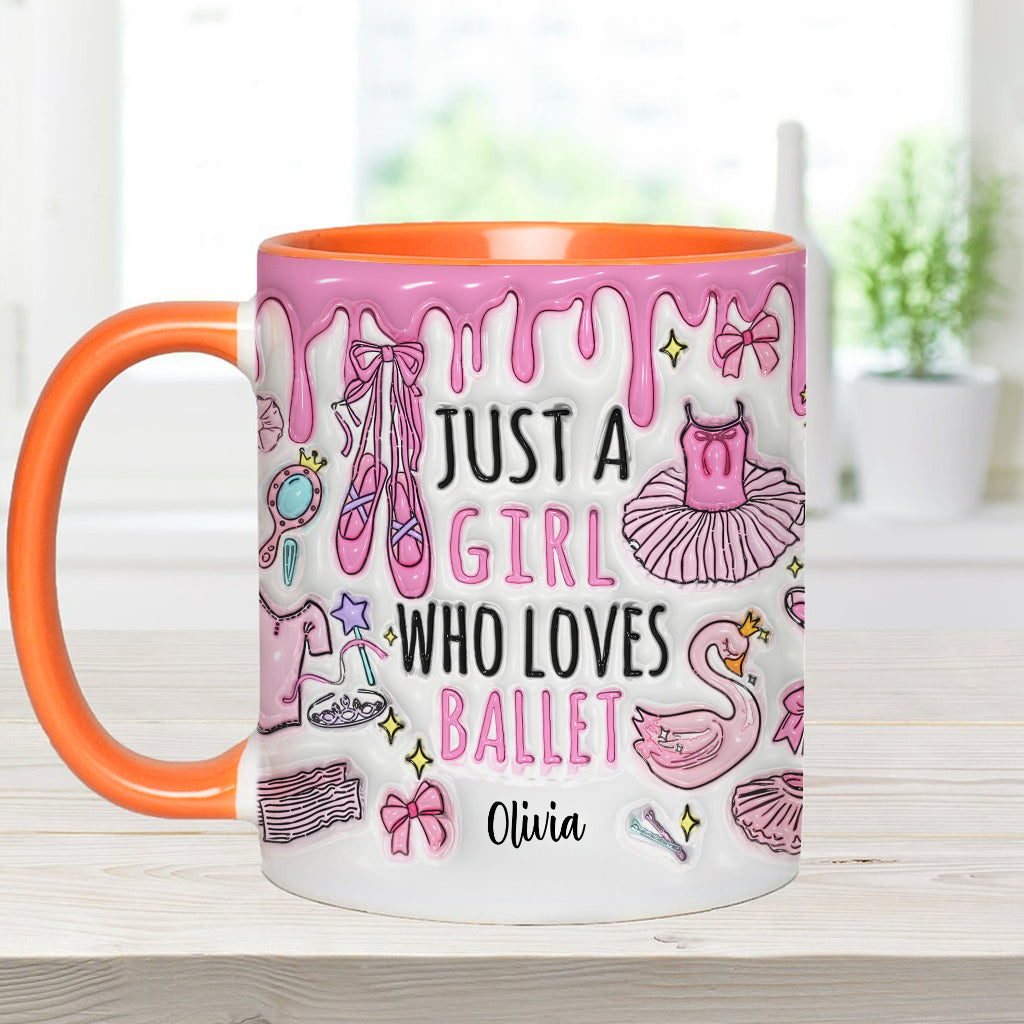 Mug personnalisé « Juste une fille qui aime le ballet »