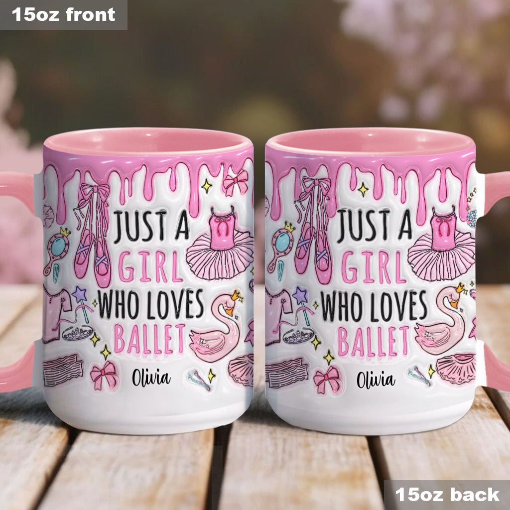 Mug personnalisé « Juste une fille qui aime le ballet »