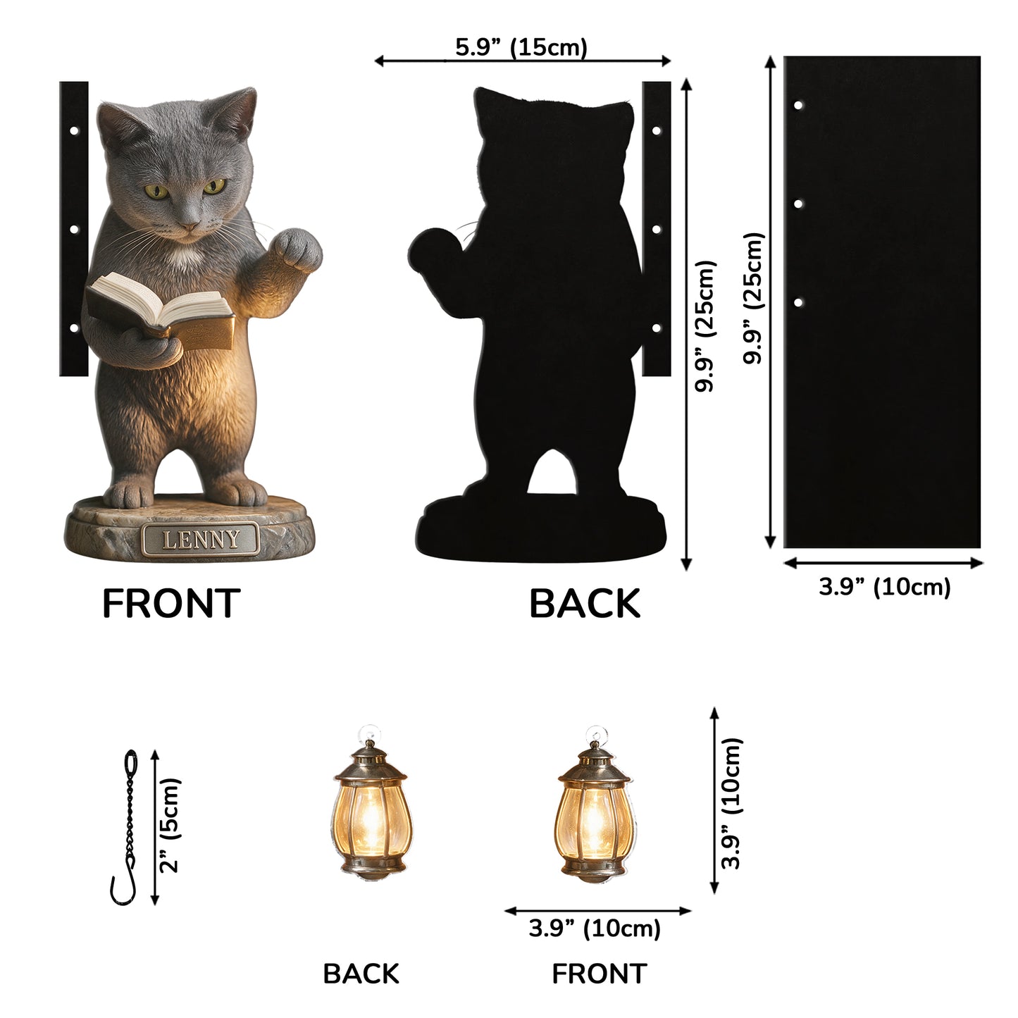 So Many Books So Little Time - Personalized Cat Bookshelf Lamp