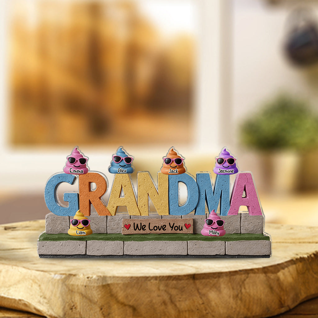 Les petits cons de grand-mère - Plaque acrylique personnalisée en forme de grand-mère