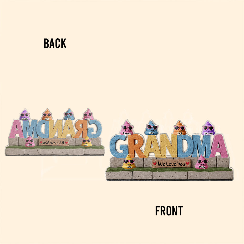 Les petits cons de grand-mère - Plaque acrylique personnalisée en forme de grand-mère