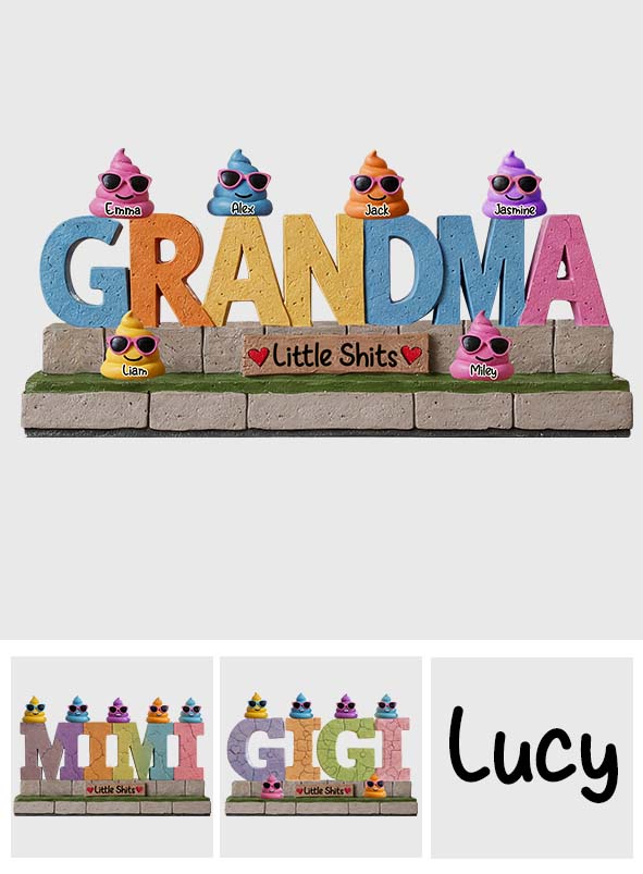 Les petits cons de grand-mère - Plaque acrylique personnalisée en forme de grand-mère