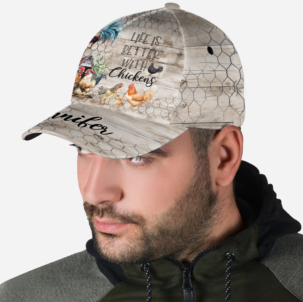 Life Is Better With Chickens - Personalized Chicken Classic Cap