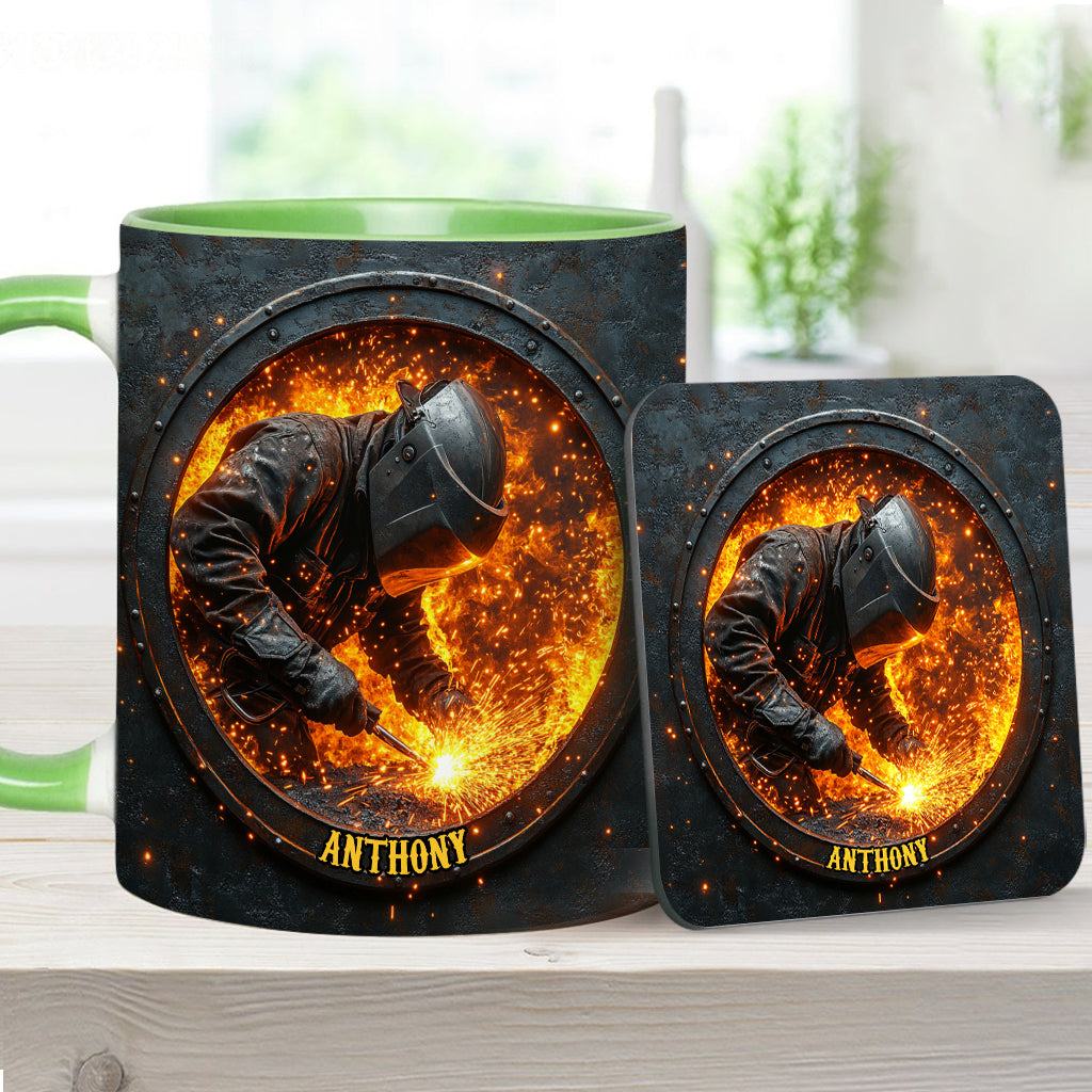 Gift For Welder Man - Personalized Welder Accent Mug