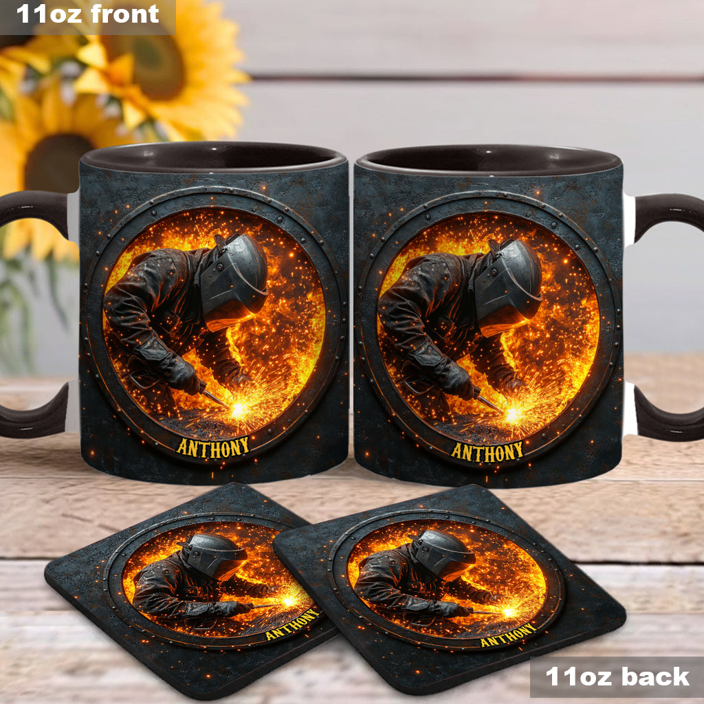 Gift For Welder Man - Personalized Welder Accent Mug