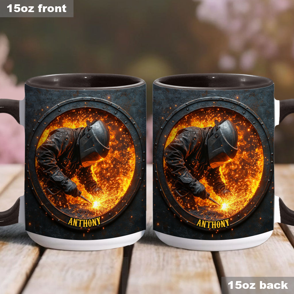 Gift For Welder Man - Personalized Welder Accent Mug