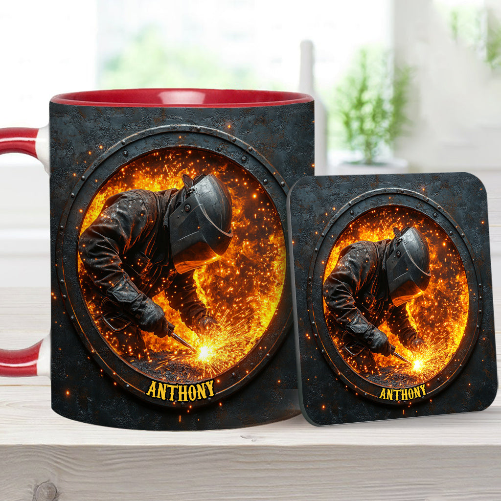 Gift For Welder Man - Personalized Welder Accent Mug