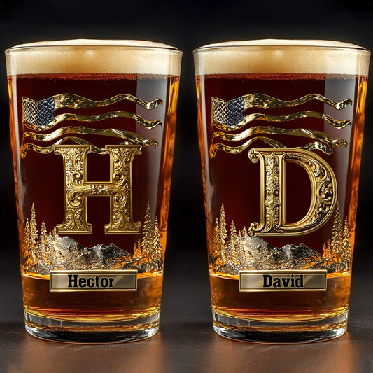 Initiale de l'alphabet pour les amateurs de bière - Verre à whisky personnalisé
