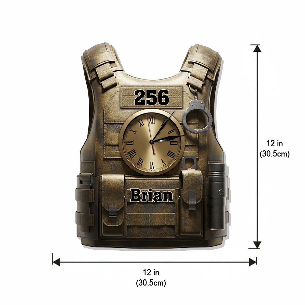Serve And Protect - Personalized Police Officer LED Light Wall Clock