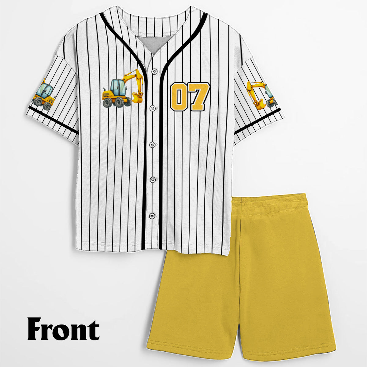 Cool Construction Vehicles - Personalized Kid Jersey Shirt & Shorts