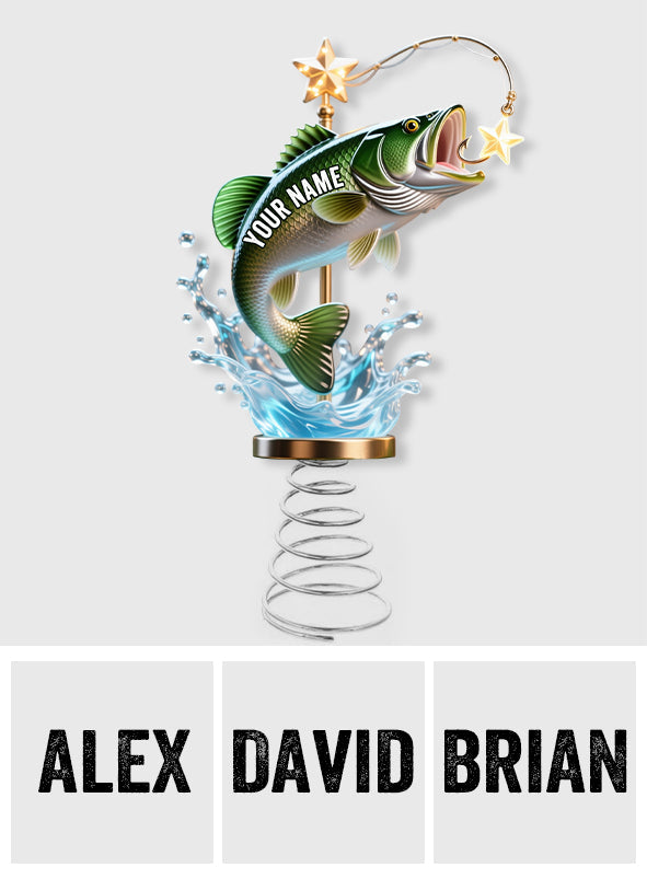 Cadeau de Noël idéal pour les passionnés de pêche - Décoration de sapin lumineuse LED personnalisée sur le thème de la pêche