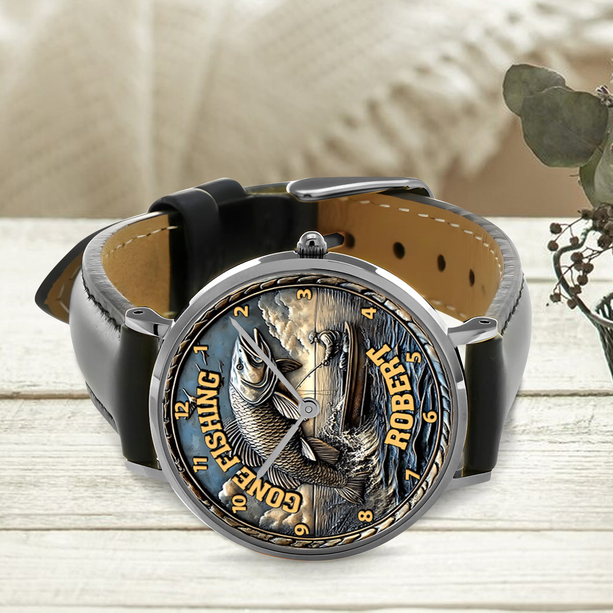 Partie de pêche - Montre-bracelet de pêche personnalisée