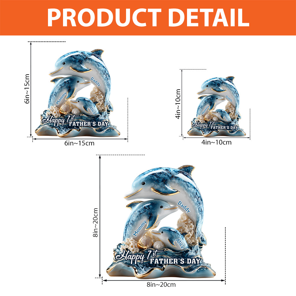 First Father's Day Family Whale - Personalized Father Custom Shaped Acrylic Plaque