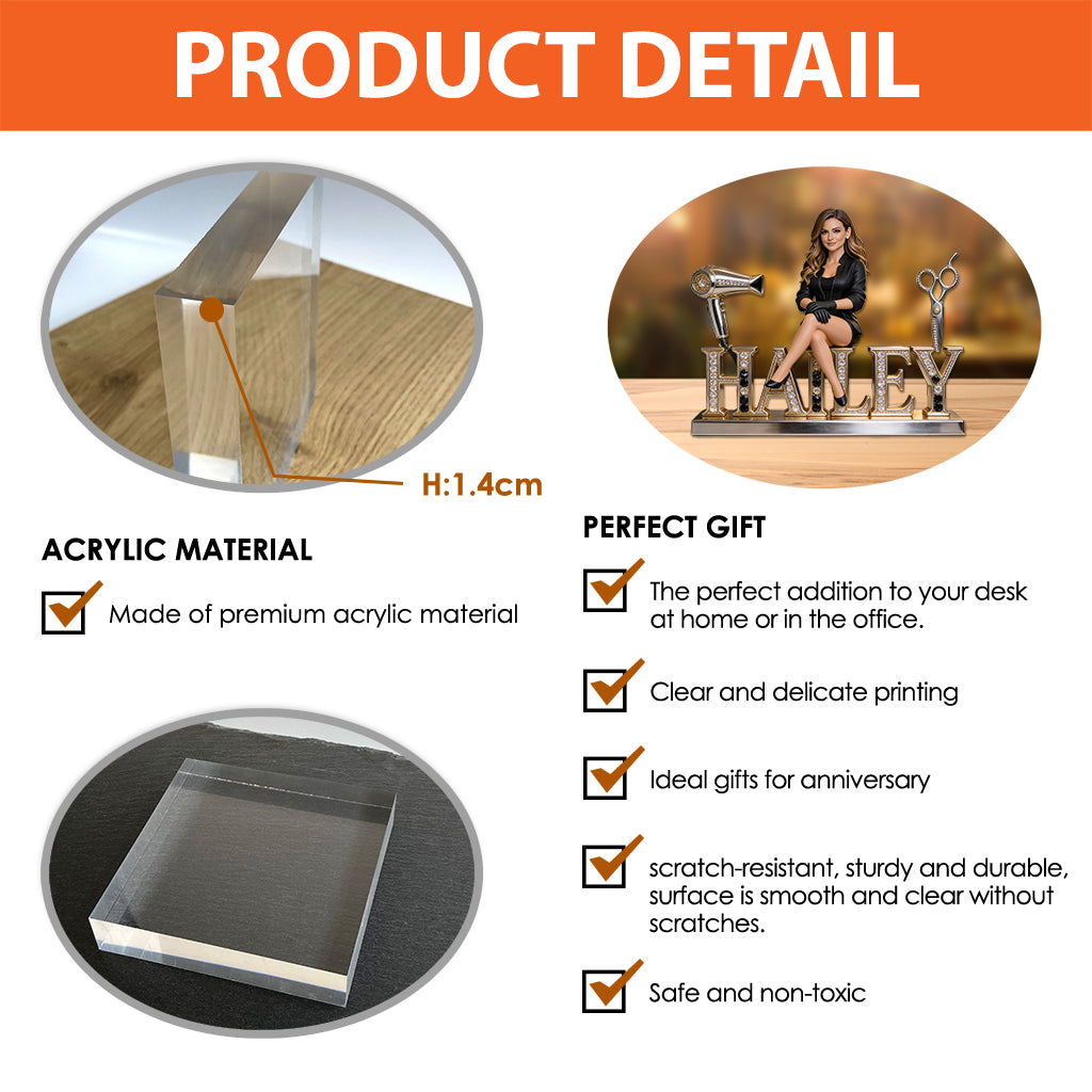 Custom Any Photo Hairdresser - Personalized Hairdresser Custom Shaped Acrylic Plaque