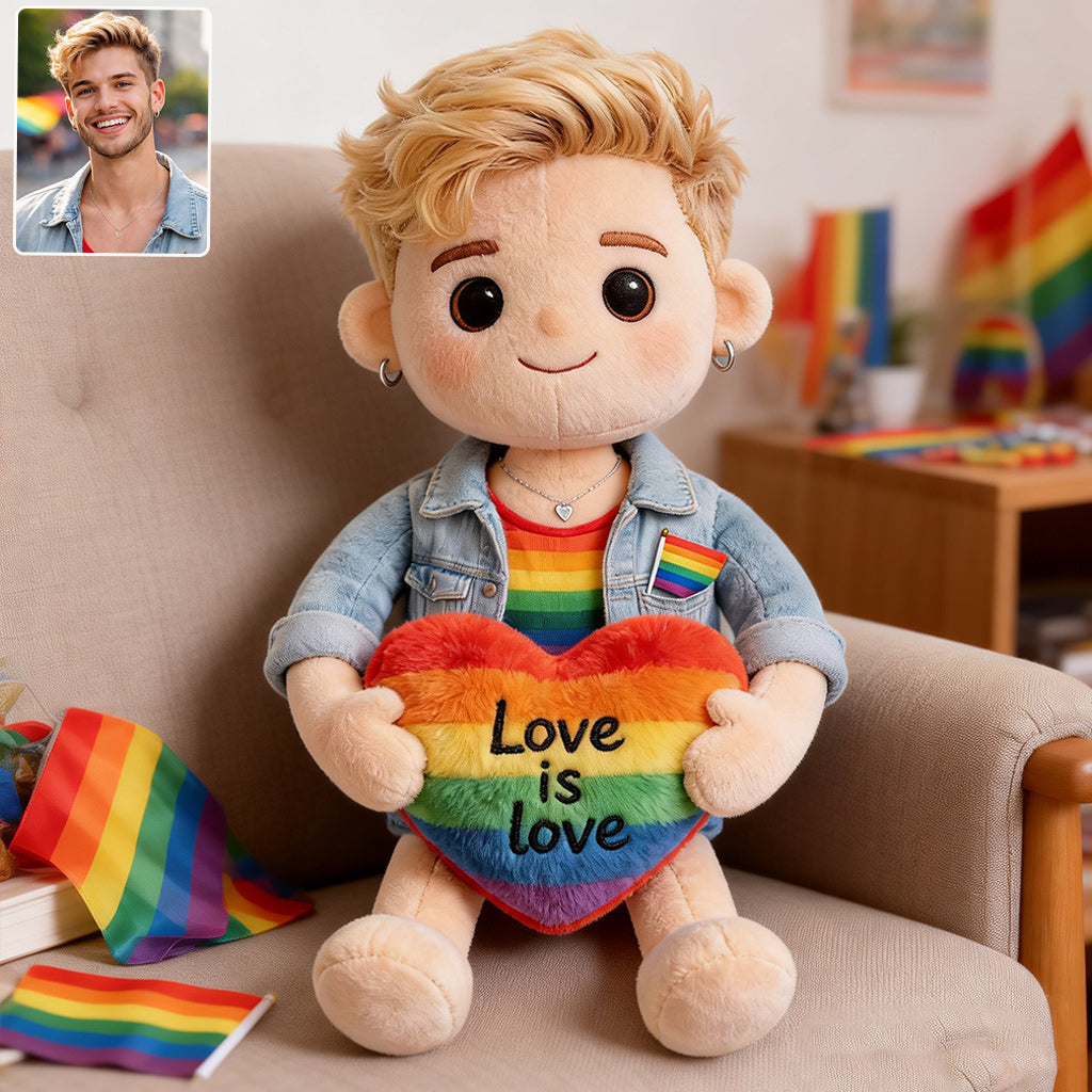 Coussin en fausse fourrure personnalisé - Love Is Love - Soutien LGBT