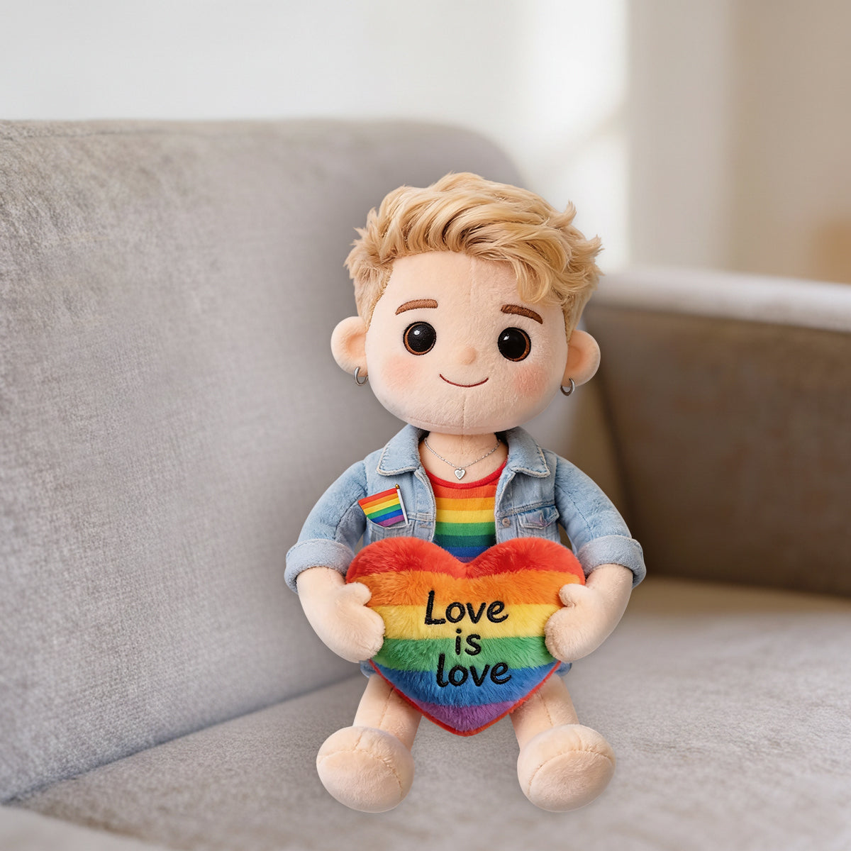 Coussin en fausse fourrure personnalisé - Love Is Love - Soutien LGBT