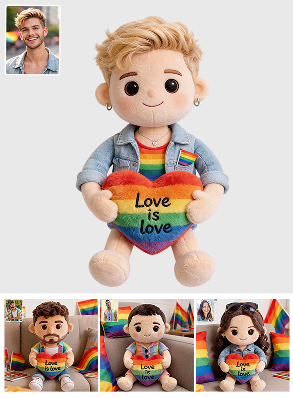 Coussin en fausse fourrure personnalisé - Love Is Love - Soutien LGBT
