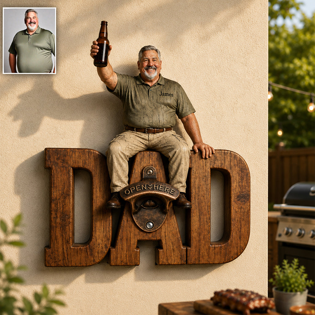 Une Bière de Plus - Ouvre-Bouteille Personnalisé pour Papa