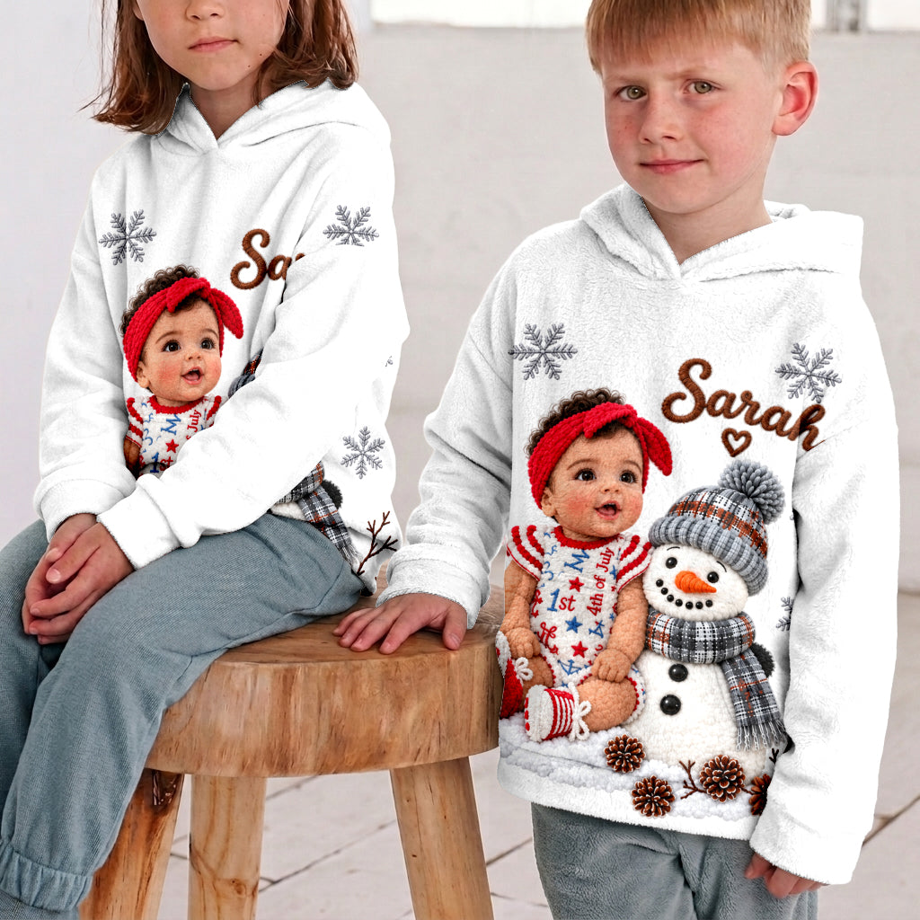 Custom Any Photo - Personalized Kid Fleece Hoodie