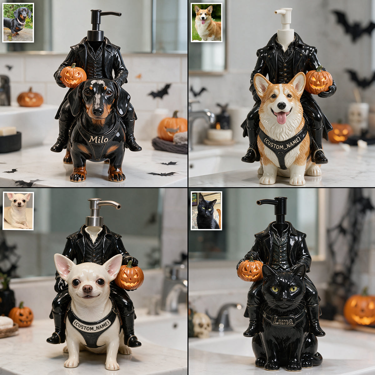 Distributeur de Pompes Halloween pour Animaux - Chien Personnalisé