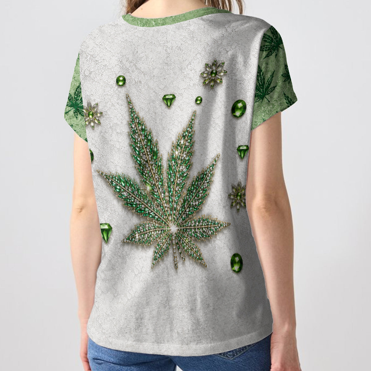 Stoner Girl - Personalized Weed Fully Printed V-Neck T-Shirt