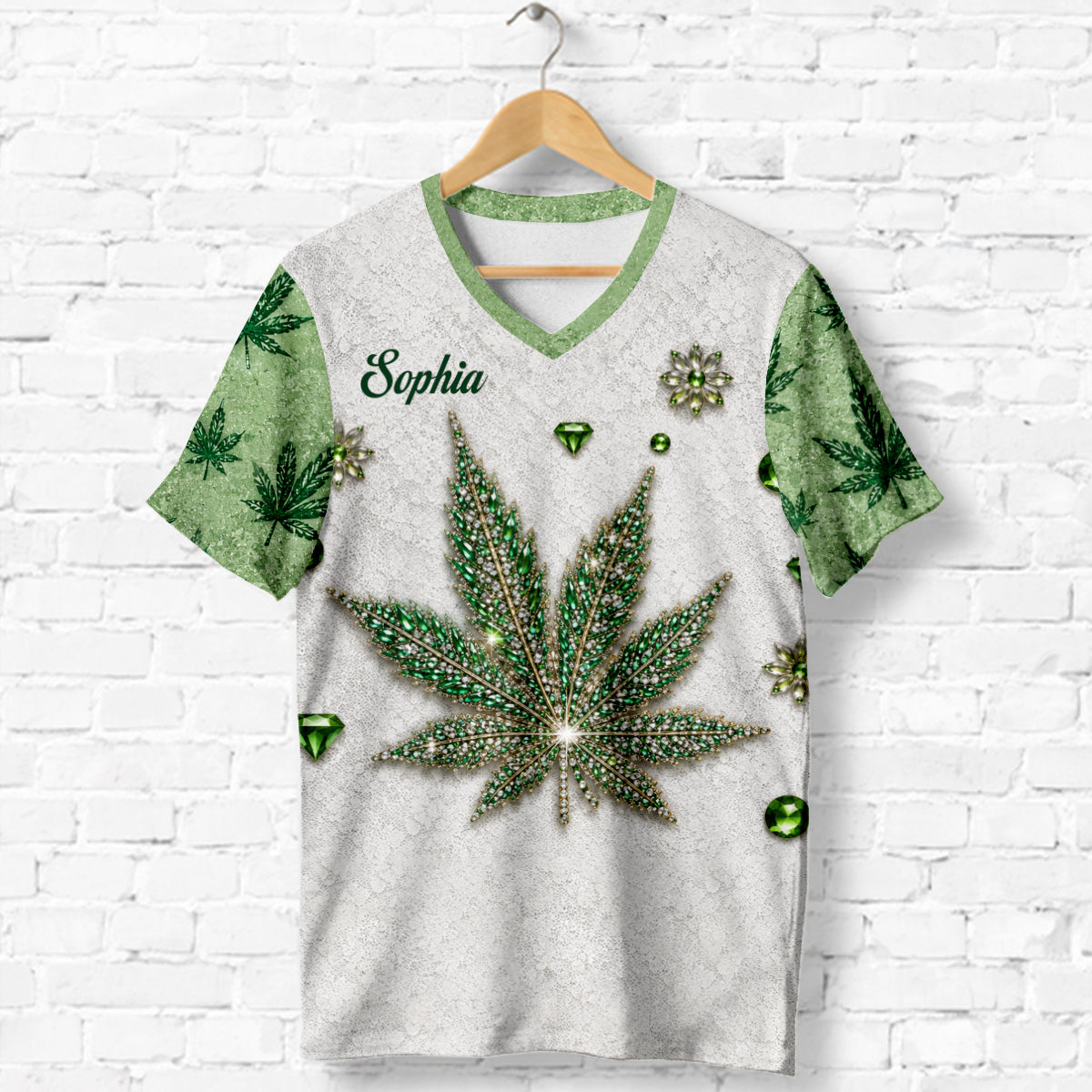 Stoner Girl - Personalized Weed Fully Printed V-Neck T-Shirt