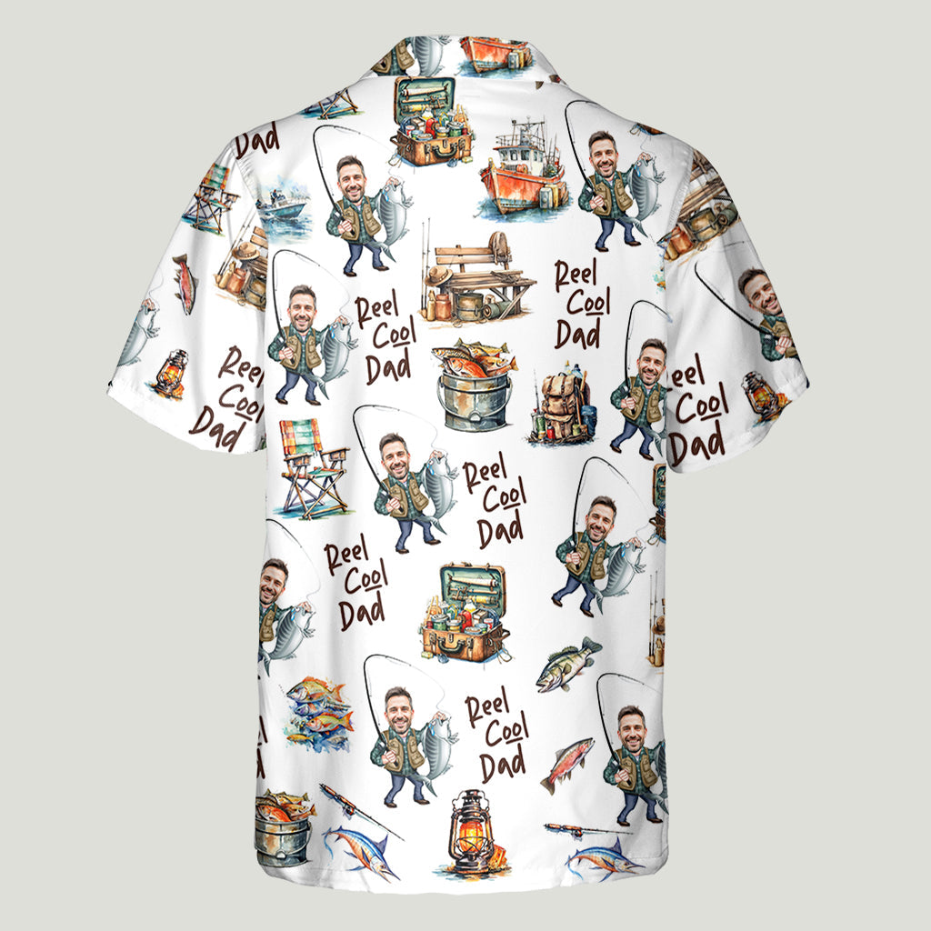 Reel Cool Dad - Personalized Fishing Hawaiian Shirt