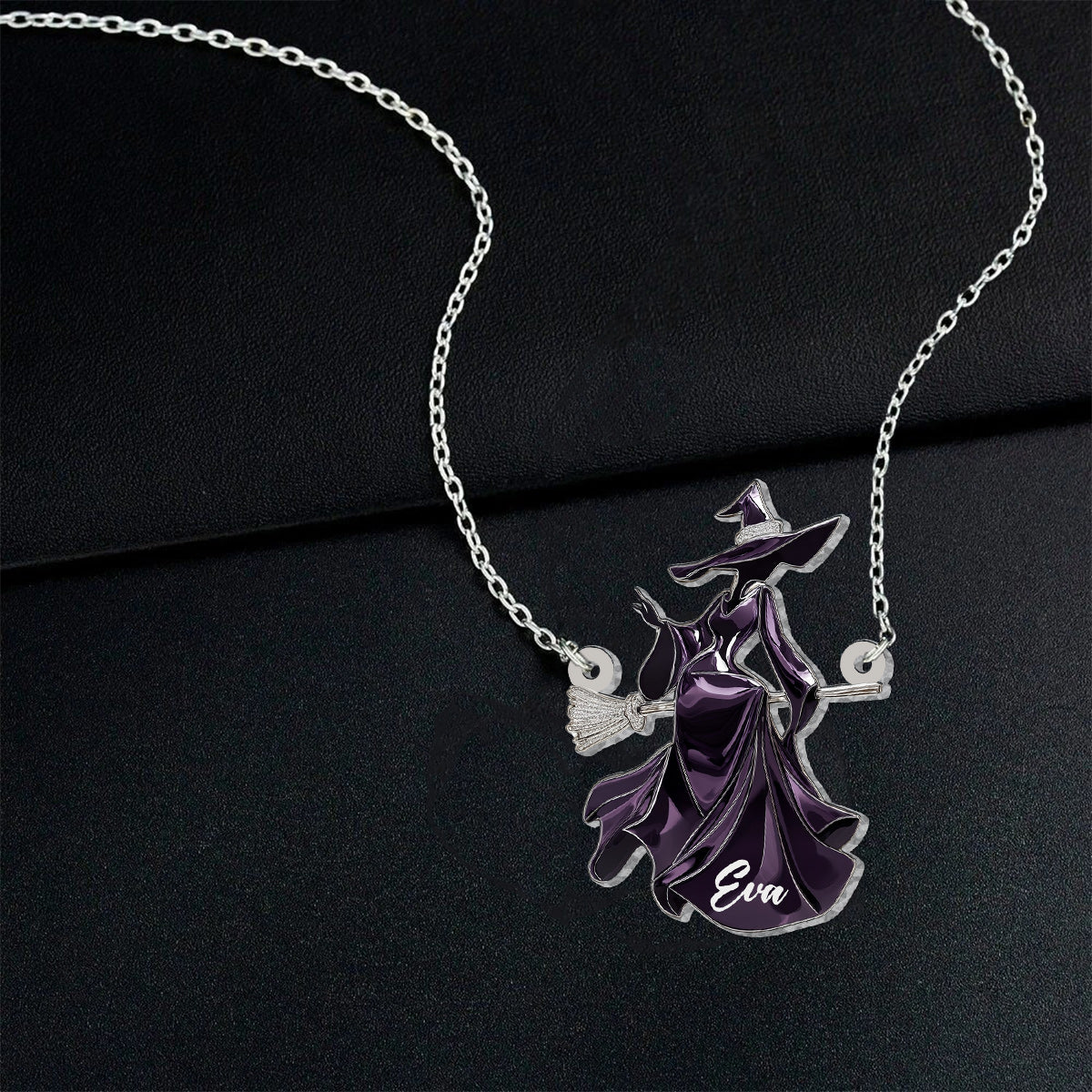 Belle Sorcière - Collier Pendentif Sorcière Personnalisé en Forme Personnalisée