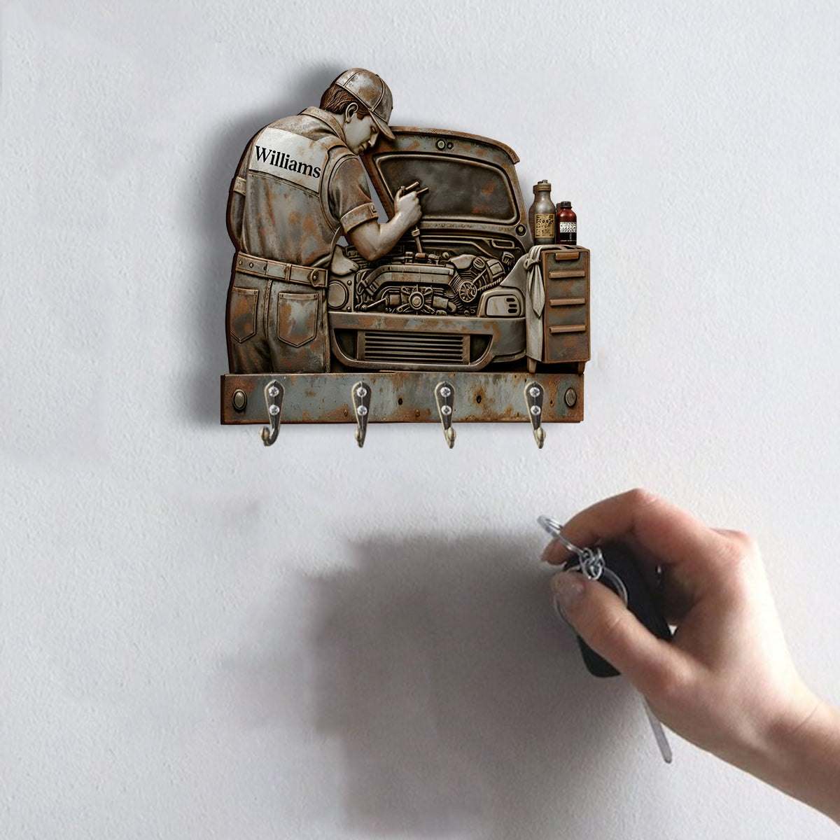 Cadeau pour mécanicien - Support mural personnalisé pour mécanicien