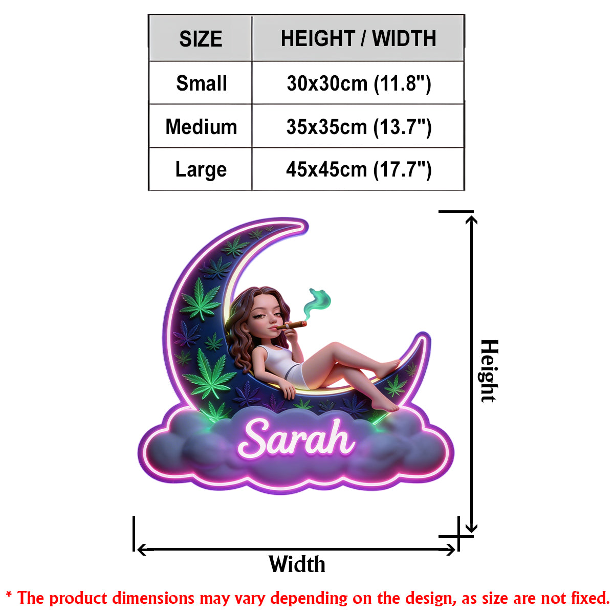 Any Photo - Personalized Weed LED Light Acrylic Sign