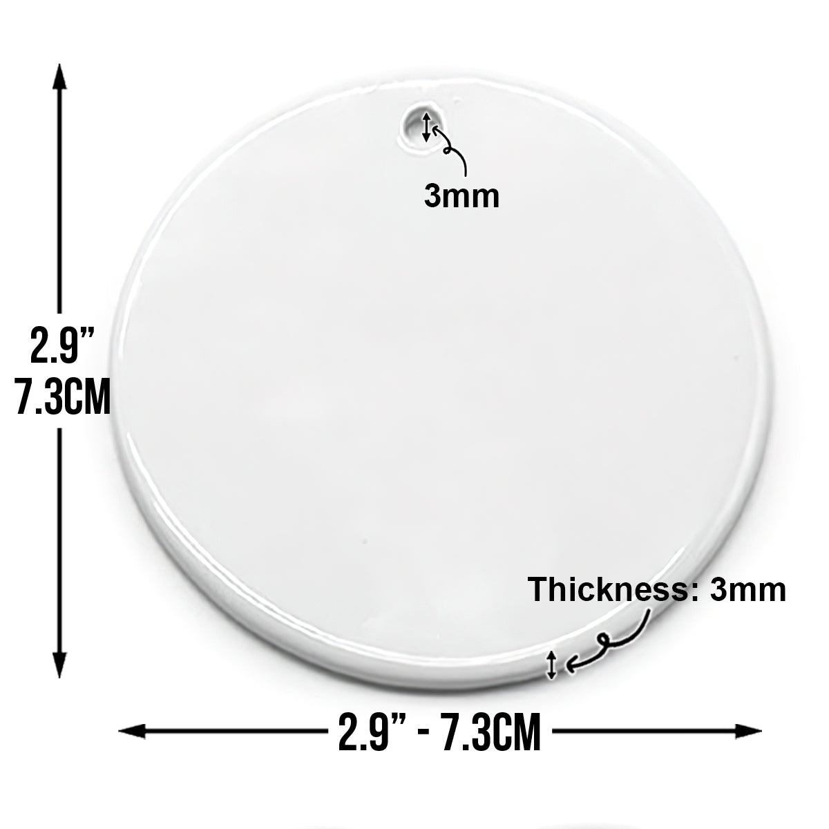 Empreintes de pattes sur nos cœurs - Ornement rond en céramique personnalisé pour chien