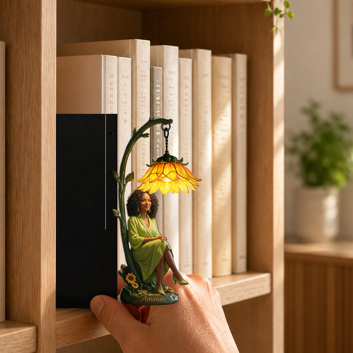Le Coffret Her Story - Lampe de bibliothèque personnalisée & Journal & Porte-clés avec charme